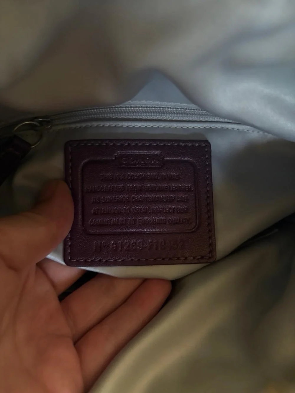 Coach Plum Leather Satchel with Silver Hardware